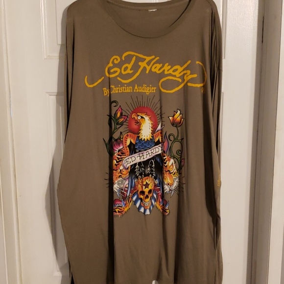 Ed Hardy Other - NWOT mens Long slave Ed Hardy T-shirt size 4X Ed Hardy Other - NWOT mens Long slave Ed Hardy T-shirt size 4X